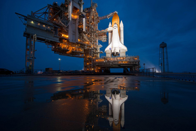 Atlantis Reflection (Credit: NASA, Bill Ingalls)