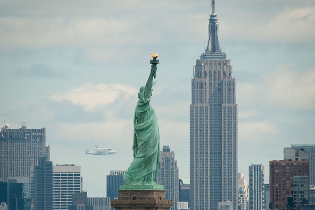 Shuttle Enterprise Over New York (Credit: NASA, Bill Ingalls)